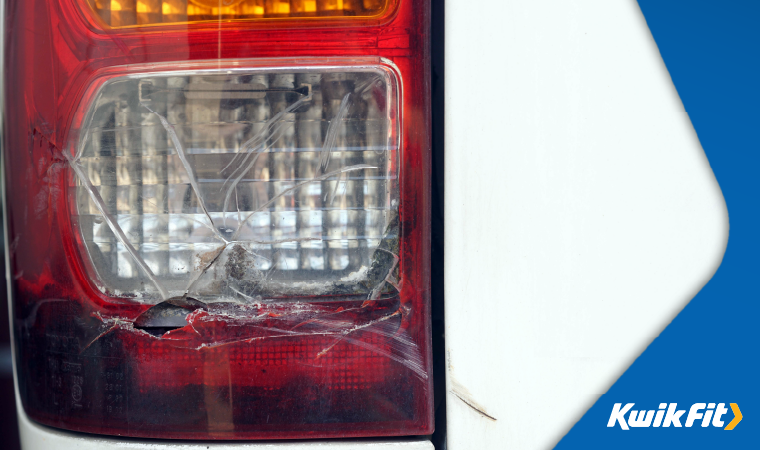 broken rear car light